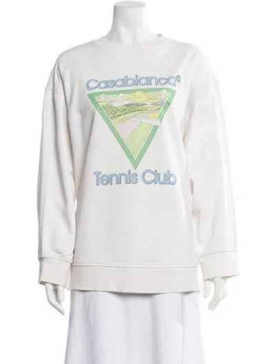 Pre-owned Casablanca 2022 Graphic Print Sweatshirt In White