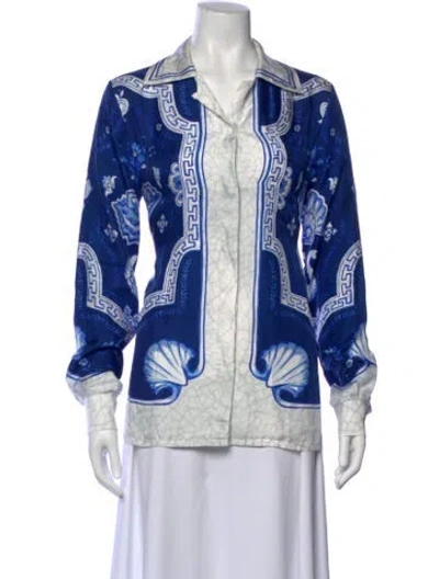 Pre-owned Casablanca 2022 Plat A Desert Shirt In Blue