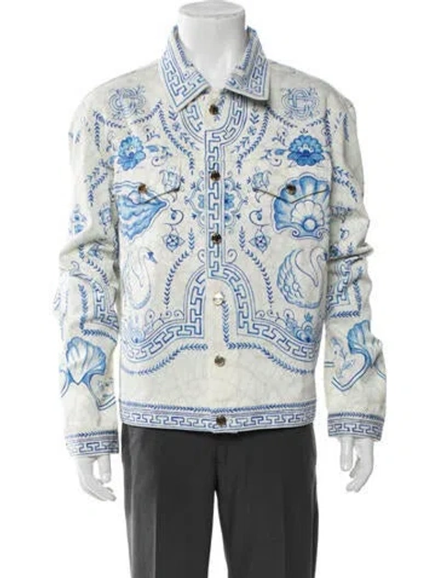 Pre-owned Casablanca 2022 Plat A Dessert Classic Trucker Jacket In Blue