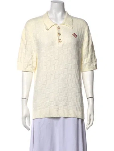 Pre-owned Casablanca 2022 Short Sleeve Polo W/ Tags In Neutrals