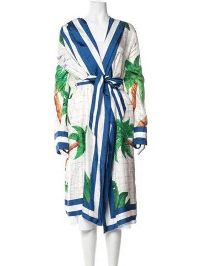 Pre-owned Casablanca 2022 Silk Robe In Neutrals