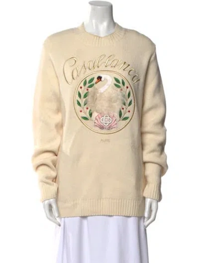 Pre-owned Casablanca 2022 Virgin Wool Sweater In Neutral
