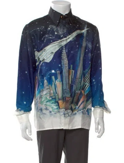 Pre-owned Casablanca 2022 Vol De Nuit Shirt In Blue