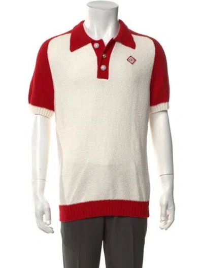 Pre-owned Casablanca 2023 Colorblock Pattern Polo Shirt W/ Tags In Neutrals