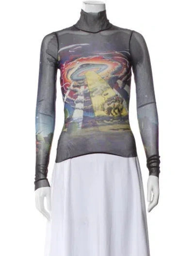 Pre-owned Casablanca 2023 Cowboy De L'espace Top In Blue