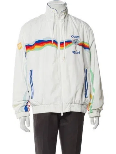 Pre-owned Casablanca 2023 Mind Vibrations Track Windbreaker W/ Tags In White