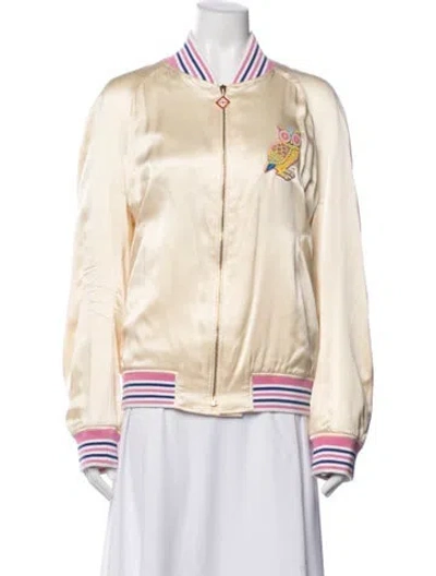 Pre-owned Casablanca 2023 Silk Bomber Jacket In Neutral
