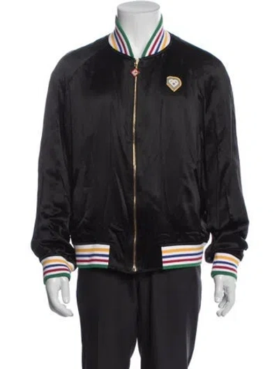 Pre-owned Casablanca 2023 Silk Bomber Jacket W/ Tags In Blue