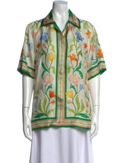 Pre-owned Casablanca 2023 Silk Top In Neutrals