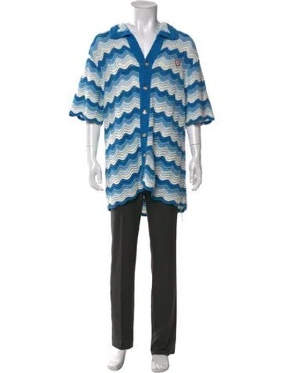 Pre-owned Casablanca 2023 Striped Cardigan In Blue