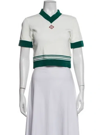 Pre-owned Casablanca 2024 Colorblock Pattern Top In White