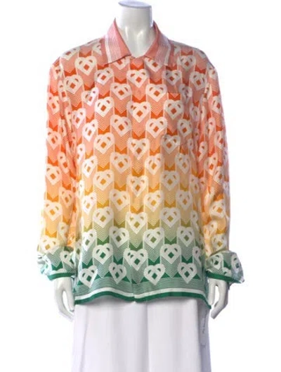 Pre-owned Casablanca 2024 Gradient Heart Top In Orange