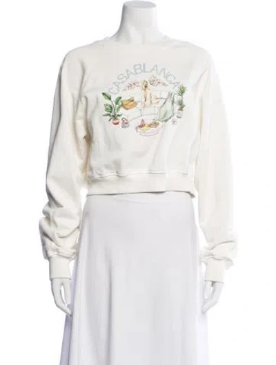 Pre-owned Casablanca 2024 Graphic Print Sweater In Neutral
