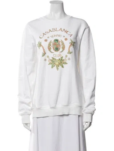 Pre-owned Casablanca 2024 Graphic Print Sweatshirt In White