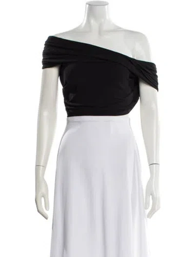 Pre-owned Casablanca 2024 Jersey Draped Top W/ Tags In Black