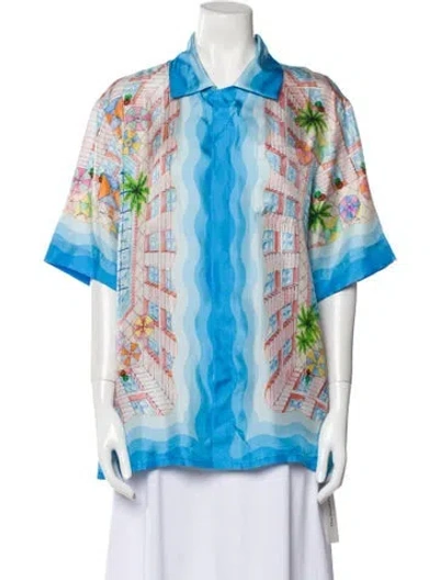 Pre-owned Casablanca 2024 'le Plongeon' Button-up Top W/ Tags In Multi