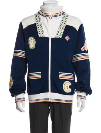Pre-owned Casablanca 2024 Signature Logo Varsity Jacket In Multi