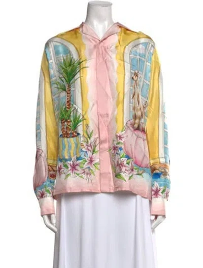 Pre-owned Casablanca 2024 Silk Blouse In Multi