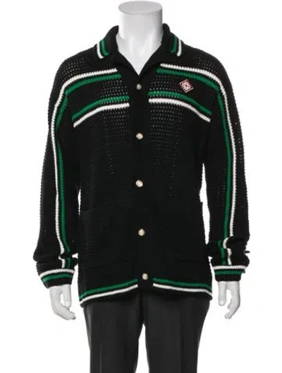Pre-owned Casablanca 2024 Striped Cardigan In Black