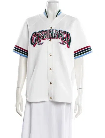 Pre-owned Casablanca 2025 Baseball Button-up Top W/ Tags In White