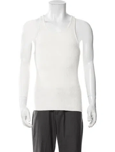 Pre-owned Casablanca 2025 Boucle Ribbed T-shirt W/ Tags In Neutrals