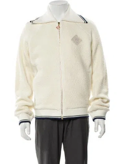 Pre-owned Casablanca 2025 Faux Pearl Accents Cardigan In White