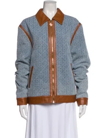 Pre-owned Casablanca 2025 Monogram Trucker Jacket In Blue