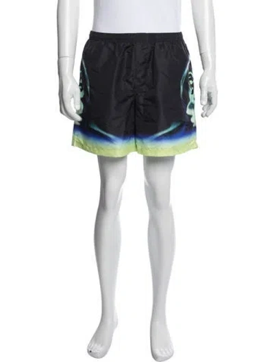 Pre-owned Casablanca 2026 Graphic Print Swim Trunks W/ Tags In Blue