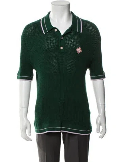 Pre-owned Casablanca 2026 V-neck Polo Sweater In Green