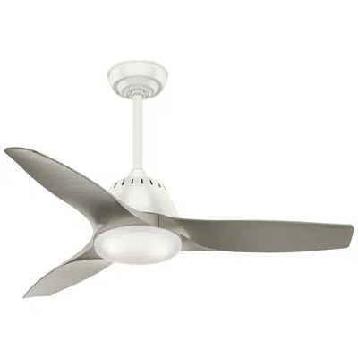 Casablanca 44"  Wisp Fresh White And Pewter Led Ceiling Fan In Gray