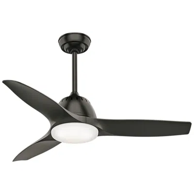 Casablanca 44"  Wisp Noble Bronze Led Ceiling Fan With Remote Control In Black