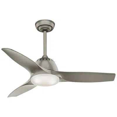 Casablanca 44"  Wisp Painted Pewter Led Ceiling Fan With Remote Control In Gray