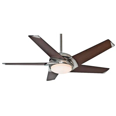 Casablanca 54"  Stealth Dc Brushed Nickel Led Ceiling Fan With Remote In Brown