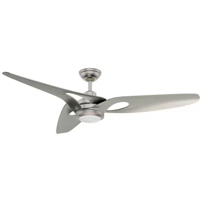 Casablanca 60" Hunter Inez Brushed Nickel Led Ceiling Fan In Gray