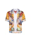 Casablanca Men's Short Sleeve Cuban Collar Shirt | Size Medium | Ums25sh00305
