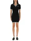 Casablanca Viscose Polo Shirt Dress In Black