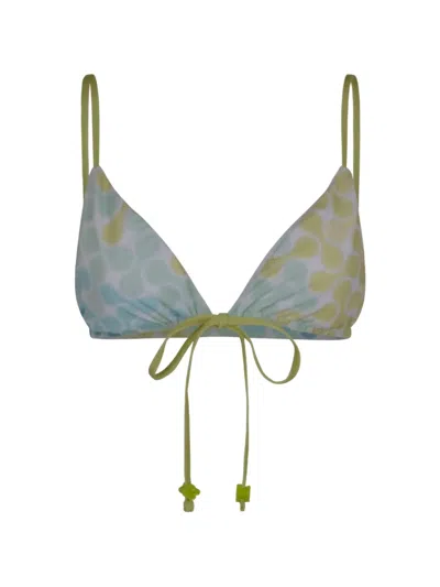 Casablanca Abstract-print String-beaded Bikini Top In Multi
