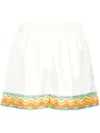 Casablanca Afro Cubism Tennis Club Silk Shorts In 白色