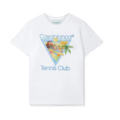 Pre-owned Casablanca Afro Cubism Tennis Club T-shirt - White