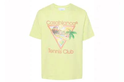 Pre-owned Casablanca Afro Cubism Tennis Club T-shirt Green/multicolor