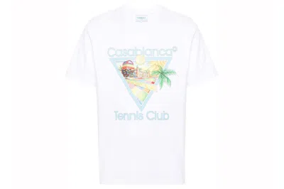 Pre-owned Casablanca Afro Cubism Tennis Club T-shirt White/multicolor