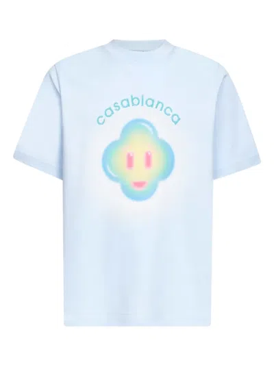 Casablanca Men Light Blue Airbrush Smiley T-shirt