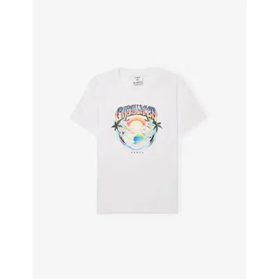 Casablanca Kids' Graphic-print T-shirt In White