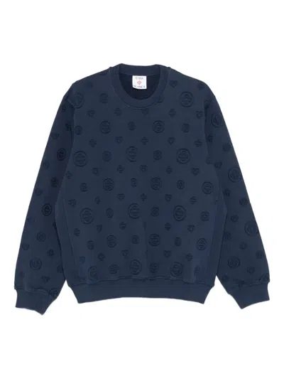 Casablanca All-over-pattern Round-neck Sweatshirt In Blue