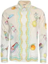 Casablanca Multicolor Long Sleeve Shirt With All-over Graphic Print In Neutrals