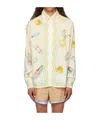 Casablanca Multicolor Long Sleeve Shirt With All-over Graphic Print In White
