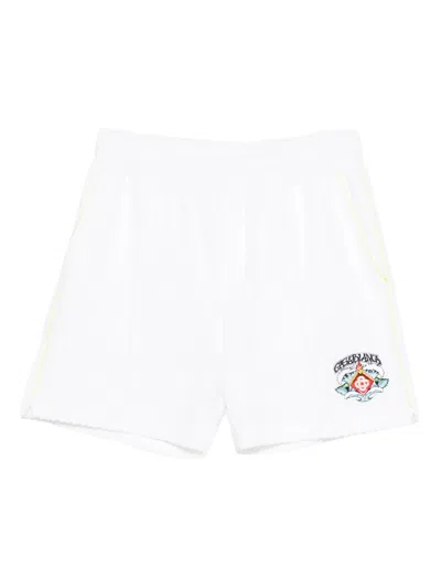 Casablanca All-over Monogram Towelling Shorts With Elastic Waist In White