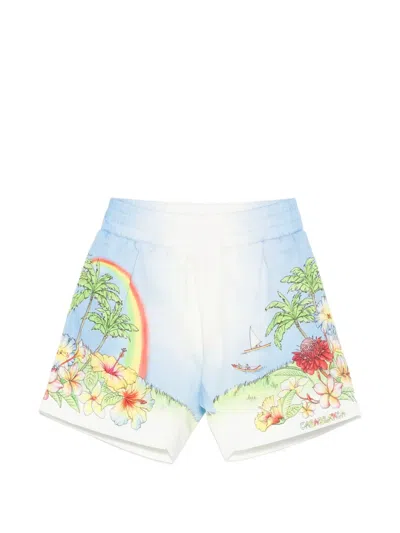 Casablanca Kids' Aloha Graphic-print Shorts In Blue