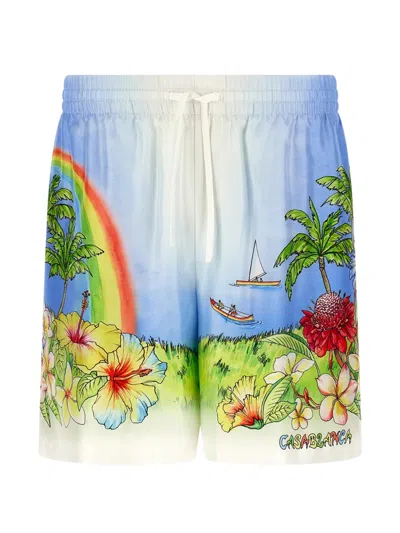 Casablanca Aloha Print-detail Shorts In Blue