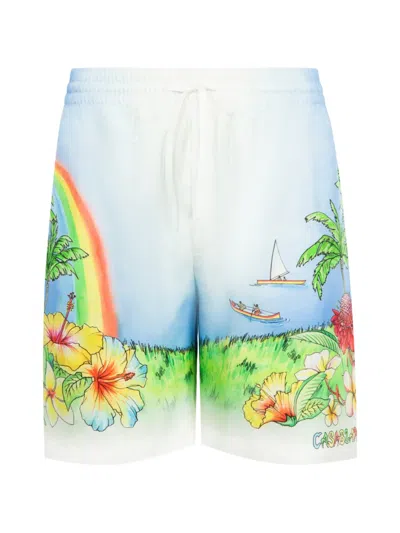 Casablanca Aloha Bermuda Shorts Tropical Print Pockets In Multi